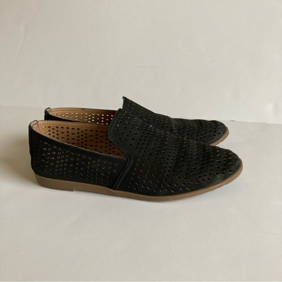 Franco Sarto Faryn Black Suede Perforated Loafer 6 - Picture 2 of 8